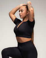 TCML Ribbed Quarter-Sleeve Crop Top